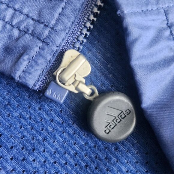 Adidas Mens Windbreaker Vintage Retro Jacket Size XL Blue Burgundy Full-Zip 90s - Picture 13 of 16